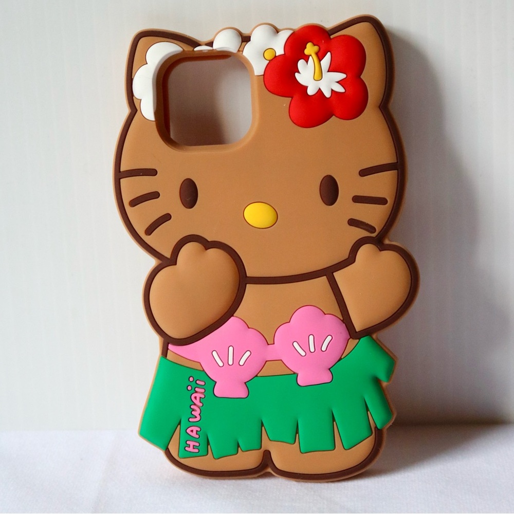 Sanrio Hello Kitty Silicone iPhone 13/14 Case Hawaii Cute Tropical